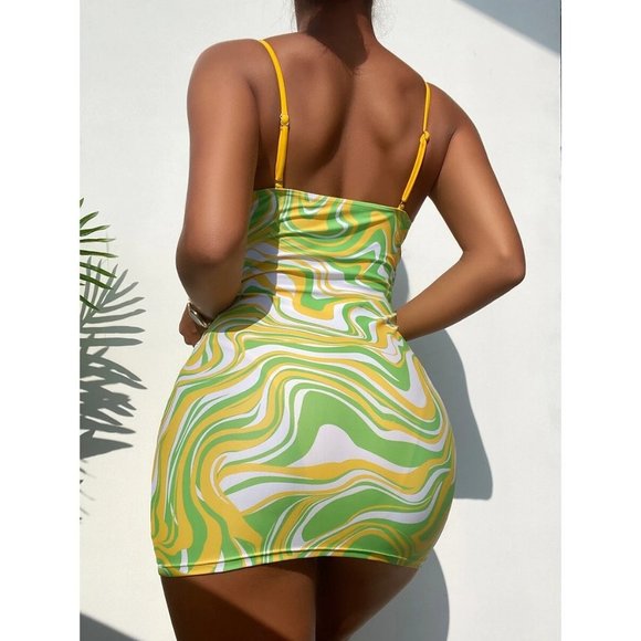 NEW Printed Drawstring Bikini Swimsuit S - Picture 2 of 3